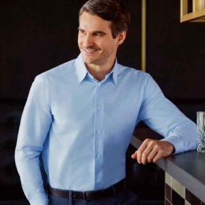 Russell Collection Long Sleeve Tailored Oxford Shirt