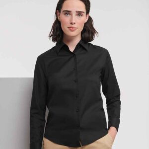 Russell Collection Ladies Long Sleeve Easy Care Oxford Shirt