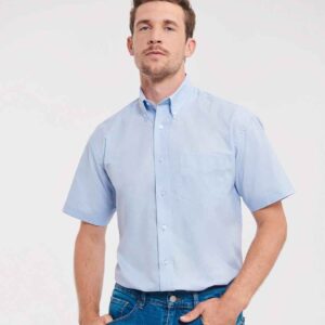 Russell Collection Short Sleeve Easy Care Oxford Shirt