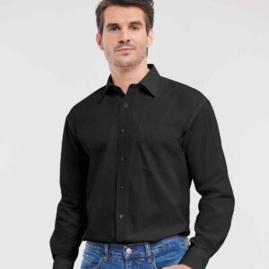 Russell Collection Long Sleeve Easy Care Cotton Poplin Shirt