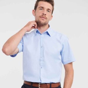 Russell Collection Short Sleeve Herringbone Shirt