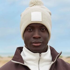 Beechfield Appliqué Patch Pom Beanie