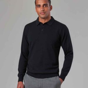 Brook Taverner Casper Knitted Long Sleeve Polo Shirt
