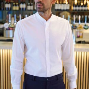 Brook Taverner Volterra Long Sleeve Grandad Collar Shirt