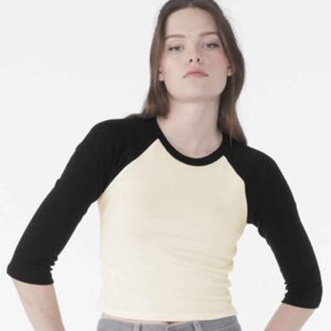 Bella Ladies Micro Rib 3/4 Raglan Baby T-Shirt