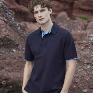 Front Row Contrast Cotton Piqué Polo Shirt