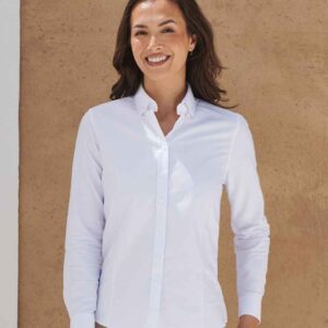 Henbury Ladies Modern Long Sleeve Regular Fit Oxford Shirt