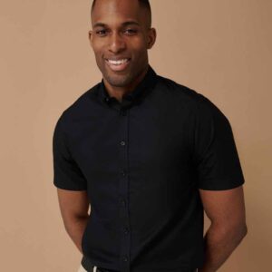Henbury Modern Short Sleeve Slim Fit Oxford Shirt