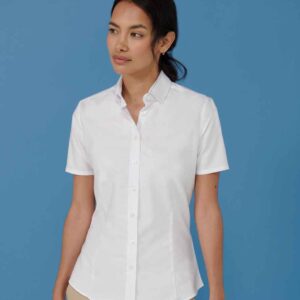 Henbury Ladies Modern Short Sleeve Regular Fit Oxford Shirt
