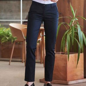 Henbury Ladies 65/35 Flat Fronted Chino Trousers