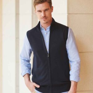 Henbury Sleeveless Zip Through Jumper