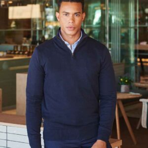Henbury Zip Neck Sweater