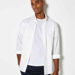 Kustom Kit Premium Long Sleeve Tailored Oxford Shirt