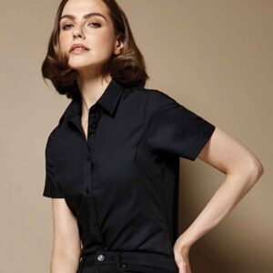 Kustom Kit Ladies Short Sleeve Tailored Poplin Shirt