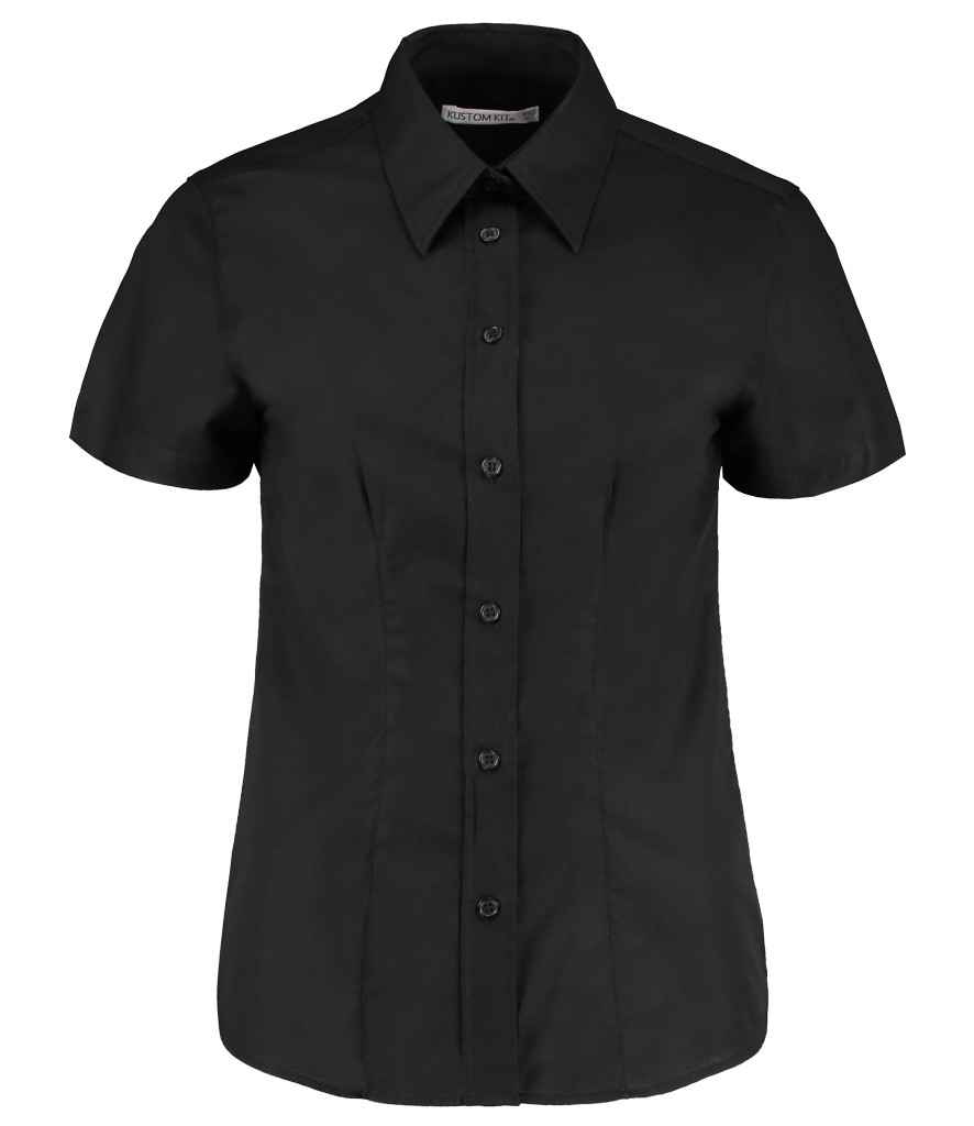 Kustom Kit Ladies Short Sleeve Tailored Workwear Oxford Shirt - Image 2