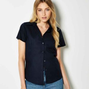 Kustom Kit Ladies Short Sleeve Tailored Workwear Oxford Shirt