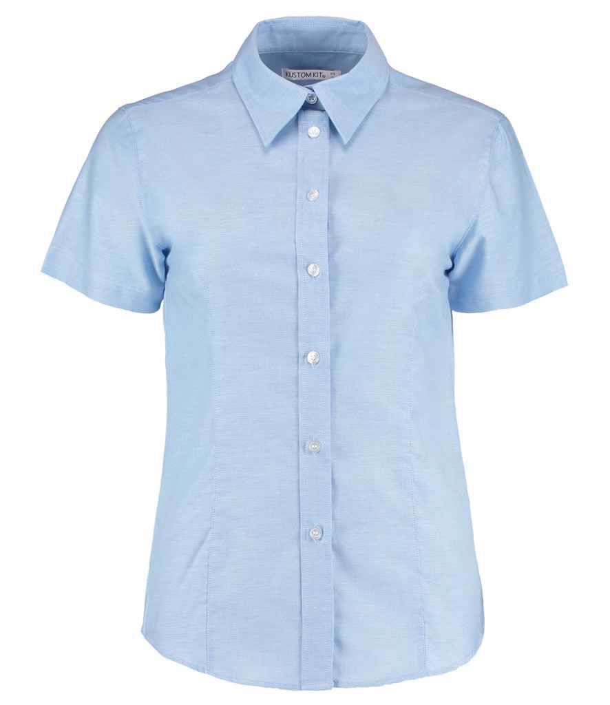 Kustom Kit Ladies Short Sleeve Tailored Workwear Oxford Shirt - Image 4