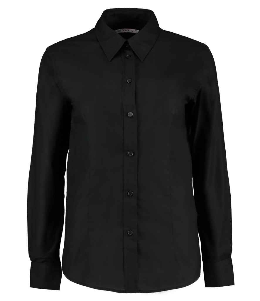Kustom Kit Ladies Long Sleeve Tailored Workwear Oxford Shirt - Image 2