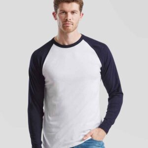 Fruit of the Loom Contrast Long Sleeve Baseball T-Shirt
