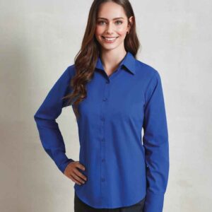 Premier Ladies Long Sleeve Poplin Blouse