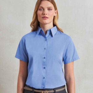 Premier Ladies Short Sleeve Poplin Blouse