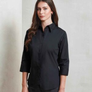 Premier Ladies 3/4 Sleeve Poplin Blouse