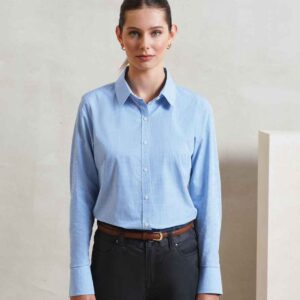 Premier Ladies Gingham Long Sleeve Shirt