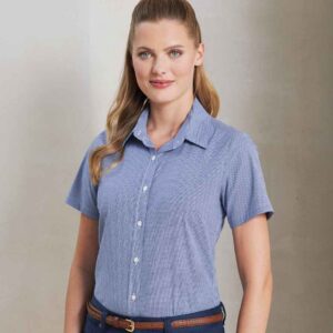 Premier Ladies Gingham Short Sleeve Shirt