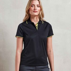 Premier Ladies Contrast Coolchecker® Piqué Polo Shirt