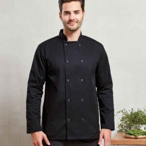Premier Unisex Long Sleeve Stud Front Chef's Jacket