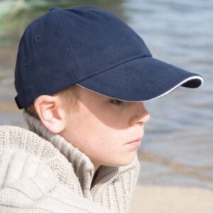 Result Kids Low Profile Heavy Brushed Cotton Cap with Sandwich Peak