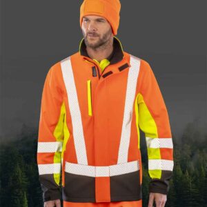 Result Recycled Three Layer Printable 3-Tone Safety Soft Shell Jacket