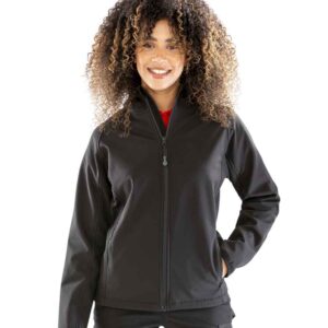 Result Genuine Recycled Ladies Three Layer Printable Hooded Soft Shell Jacket