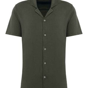 Spasso Jersey Short Sleeve Bowling Collar Shirt