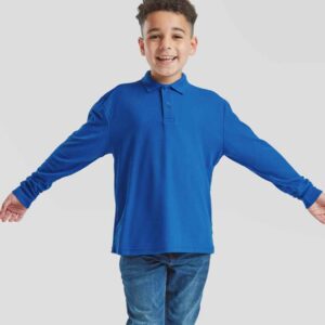 Fruit of the Loom Kids Long Sleeve Poly/Cotton Piqué Polo Shirt