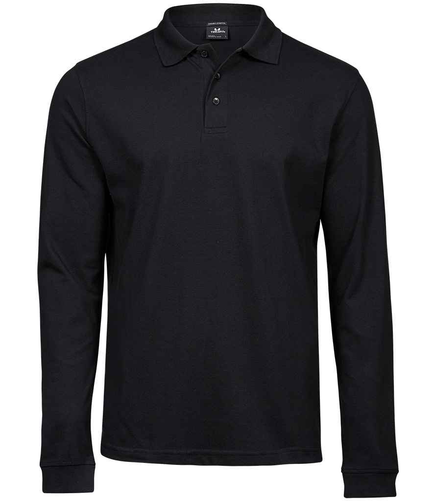 Tee Jays Luxury Stretch Long Sleeve Polo Shirt - Image 2