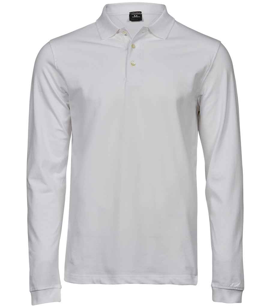 Tee Jays Luxury Stretch Long Sleeve Polo Shirt - Image 3