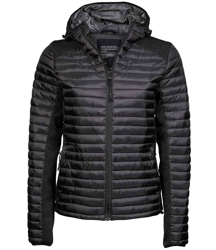 Tee Jays Ladies Crossover Hooded Padded Outdoor Jacket - Image 2