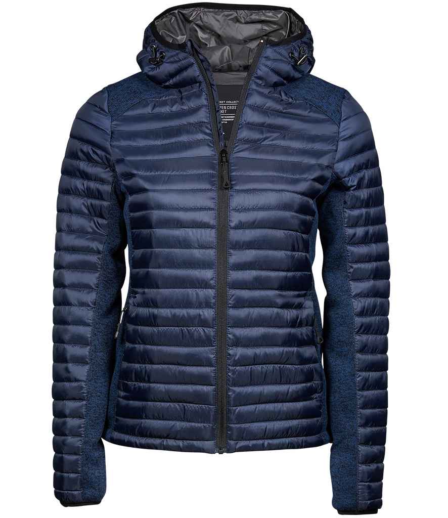 Tee Jays Ladies Crossover Hooded Padded Outdoor Jacket - Image 3