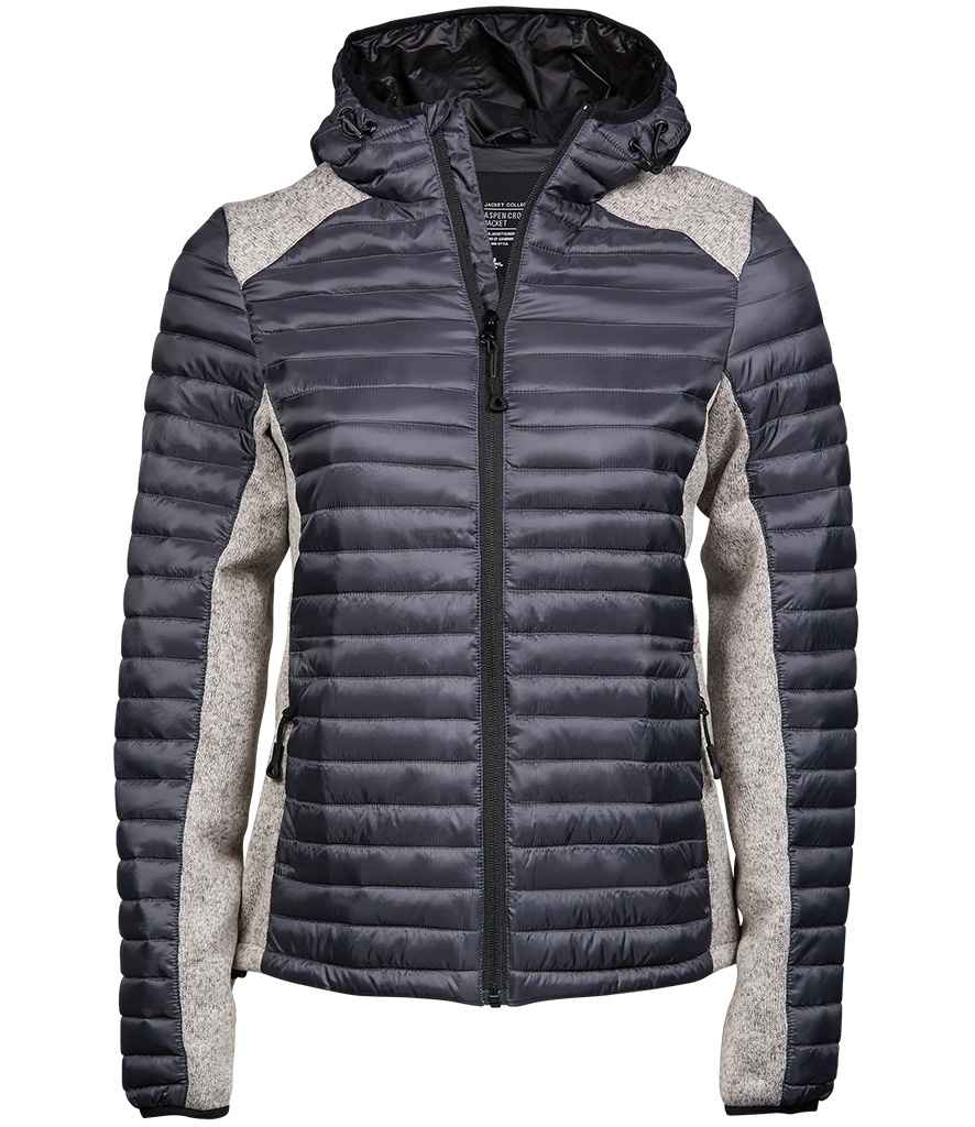 Tee Jays Ladies Crossover Hooded Padded Outdoor Jacket - Image 4