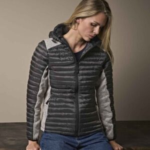 Tee Jays Ladies Crossover Hooded Padded Outdoor Jacket