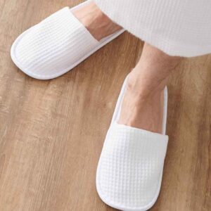 Towel City Waffle Mule Slippers
