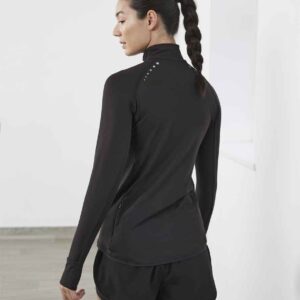 Tombo Ladies Long Sleeve Zip Neck Performance Top