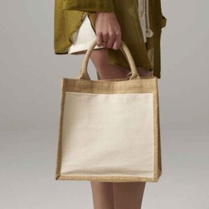 Westford Mill Pocket Jute Midi Tote Bag