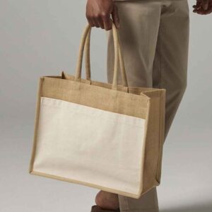 Westford Mill Cotton Pocket Natural Starched Jute Shopper