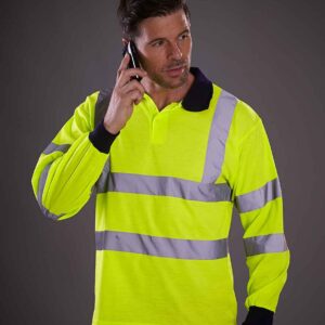 Yoko Hi-Vis Long Sleeve Polo Shirt